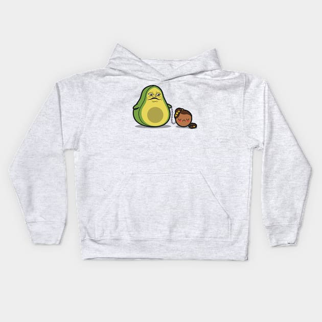 Cute Kawaii Avocado Guacamole Science Fiction Funny Parody Kids Hoodie by BoggsNicolas